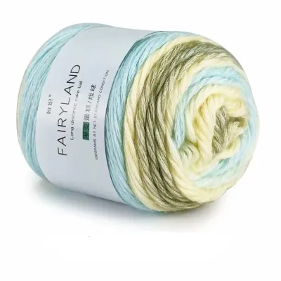 JAYNEBIO 100g Cotton Hat Scarf Sweater Dyeing Cake Yarn Crocheting Fancy Blend Yarn Rainbow Woollen Yarn