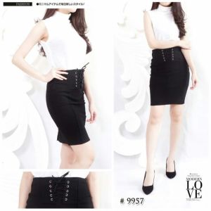 ( COD ) MM 9957 ROK SPAN IMPORT PENCIL SKIRT OFFICIAL + ( GRATIS ONGKIR ) Rok mini midi impor bahan katun wedges super melar muat bb 65kg