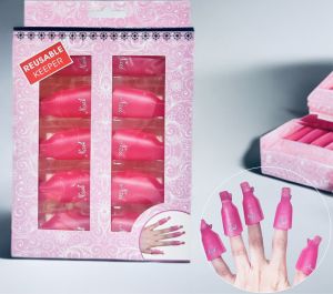 Happy Pretty Shop REUSABLE KEEPER 10Pcs Nail Polish Remover Wrap Cap Clips Acrylic Gel Fingers Nails Art Soak Off Clip UV Manicure Ped