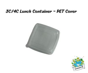 (50Pcs) Biodegradable 9’x9 3 & 4 Compartment Lunch Box with PET Lid /Bio Lunch Box / Takeaway Box