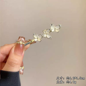 Klip Rambut Rama-rama Pin Hijab Tudung sempit Mutiara Clip Hair Ribbon Pearl Bling Crystal Butterfly Clip小香风珍珠蝴蝶闪钻头饰发夹侧边