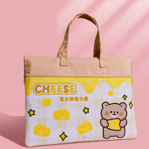 Pendancy Mesh Zipper Pouch Large Double Pocket Waterproof File Bag with Handle Foldable Document Storage for Puzzle Project/Cross Stitch/Travel/Office