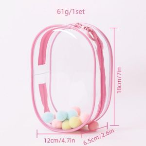 Tas Display Boneka Tas Penyimpanan Transparan PNC Pop Mart Tas Wadah Boneka Labubu PVC Pop Mart Labubu Transparent Storage Bag