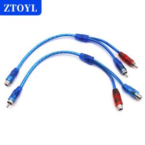 [COD]🔥🔥🔥ZTOYL High Quality Car MP3 Audio RCA 1 Male To 2 Female Y Splitter Cable Adapter Cord Converter Car AUX Amplifier Car Speaker Adapter