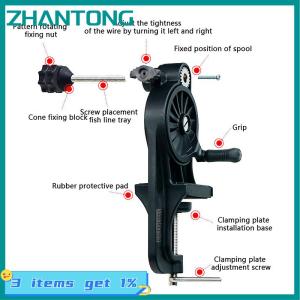 ZHANTONG Fishing Line Spooler Portable Table Clamp Fishing Line Winder Adjustable Fishing Reel Line Spooler Machine For Thick Thin Rods