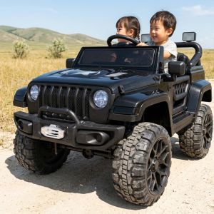 Kids Ride On Jeep Rechargeable Electric Extra Large 2-Seater Off Road Toy Car with Remote Control and with Music Horn