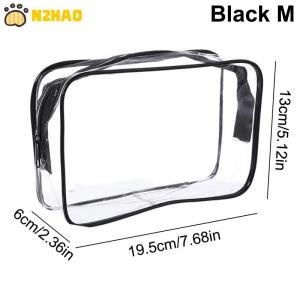 【N2HAO】 Transparent Cosmetic Bag PVC Women Zipper Clear Makeup Bags Beauty Case Travel Make Up Organizer Storage Bath Toiletry Wash Bag