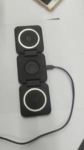 Universal Desktop Stand Wireless Charging ศัพท์มือถือแบบพกพานาฬิกาชุดหูฟัง Charger Wireless Charger Three-In-One 15W Fast