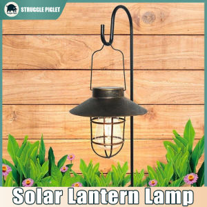 Solar Lantern Lamp Retro with Tungsten Bulb Hanging Tent Lamp Atmosphere Light Portable Vintage Creative LED Oil Lamp Garden