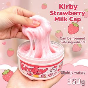 Strawberry Kirby ASMR Slime Thick Floam Crystal Mud Non Sticky Soft Stress Relief Toy For Kids