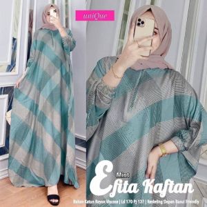 KAFTAN POLOS BAHAN CRINKLE JAZERA JUMBO MEWAH ELEGAN BY BATIK ISROWIYAH