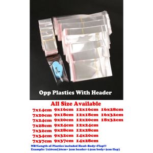 Msia Stock 100 Pcs Self Adhesive Transparent OPP Plastic Bag With Header