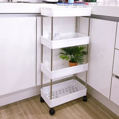 Kệ Nhựa Đựng Đồ Đa Năng 4 Tầng Có Bánh Xe Đẩy