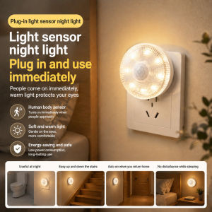 💡 [Dual Sensor Auto On/Off] JMY Smart Night Light/USB Rechargeable Motion Sensor Lamp/Infrared Body Sensing LED Light/Warm Nightstand Glow/Secure Steps Stairway Corridor/Energy Saving Bedroom Baby Nursery/No Wiring Lamp
