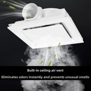 MINIFELE 262 Ultra-Quiet Bathroom Exhaust Fan 8/10/12" In High Air Volume Drywall Exhaust Fan Efficient Square White Panel Ceiling Exhaust Fan for Bathrooms Toilet Hotel