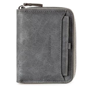 BAELLERRY D3124 DOMPET UANG ZIPPER TEBAL ADA RESLETING TEMPAT KOIN BAHAN SEMI KULIT LEMBUT