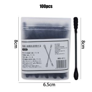 Dorisna 100Pcs/box New Cotton Swabs Japanese Earpick Cotton Swabs Clean Blackhead Ear Pick Disposable Double-ended Cotton Swabs