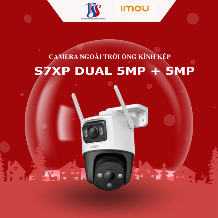 Camera wifi, Camera IMOU ngoài trời CRUISER Dual S7XP-10M0WED 2 mắt 5MP+5MP, màu đêm, xoay 360 độ, đàm thoại - BH 24T