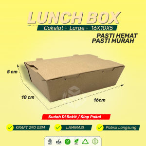 Paper Lunch Box Sudah Dirakit Lunch Box Siap Pakai (Isi 50 Pcs-L.BF2K2)