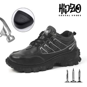 HIPZO Sepatu Safety Boots M62 Ujung besi Untuk Pria Kerja Proyek Tambang Pabrik Safety Shoes kulit for man