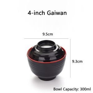SQMETR Soup Container Miso Soup Bowl Maple Leaf Double Color Soup Bowl with Lid With Lid Japanese Rice Bowl Dining Accessories