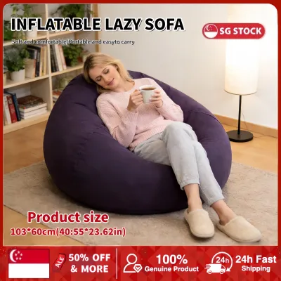 Large Lazy Inflatable Sofa Chairs PVC Lounger Seat Bean Bag Sofas Pouf Puff Couch Portable Lounge Bed