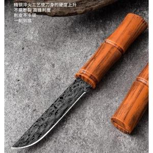 ( MY ACC ) Pisau Damaskus Bambu Mini / Pisau Daging / Pisau Buah / Pisau Katana / Pisau Bambu