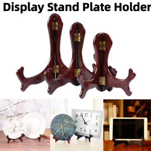 Display Stand Plate Holder Wood Plate Holder Picture Frame Folding Display Stand Tablet Stand Phone Stand Simple Desktop Decoration