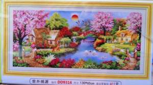 Tranh đính đá Ngôi nhà hạnh phúc (chưa đính) DD9316