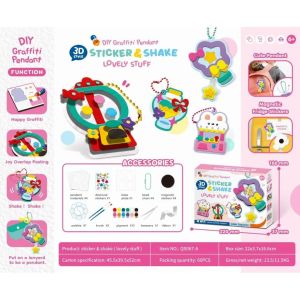 EmmAmy® 4Pcs/Set Kids DIY Cartoon Shake Toy Pendant / Magnetic Fridge Sticker Toys/DIY Keychain Pendant Childrens Educational DIY Graffiti Toys