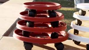 Plant Stand Flower Pot Plastic Tray with Universal Wheel Heavy Duty Rolling Potted Rack Indoor Outdoor Balcony Garden Tool