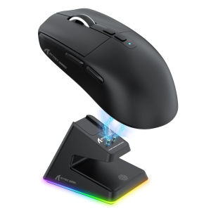 ATTACK SHARK X6 49g SUPERLIGHT Mouse with Charging Dock Wireless Mouse PixArt PAW3395 Gaming Sensor 26000 DPI 650IPS Tri-Mode RGB Macro Gaming Mouse