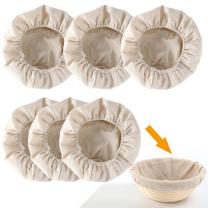 3 / 6 Cái Giỏ Bánh Mì Bộ Vải Lót 10 Inch Tròn Lên Men Bột Vải Lót Nướng Bột Nắp Giỏ Dụng Cụ Làm Bánh Tự Làm2026