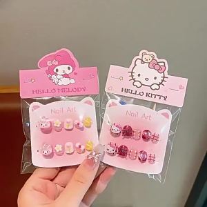 {SG Local} Cartoon Wearable Nail Art 10ea In 1 Set Little Girl Removal Nail Art Toy