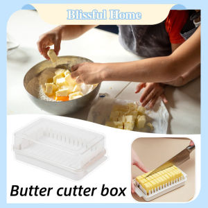 1PC Butter Cutter Storage Box Cheese Dish Storage Butter Tray Slicer Transparent Keeper Kitchen Food Container Cutter