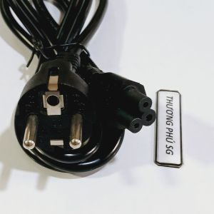 Cáp Adapter dài 1.5m / Cáp nguồn 3 lổ Hoa mai cho sạc Laptop adapter LCD....(Chân cắm Tròn - Màu Xám hoặc Đen)
