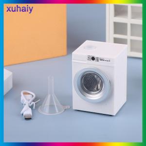 xuhaiy ของเล่นสำหรับตกแต่งบ้านตุ๊กตาเครื่องซักผ้าดรัมขนาดเล็ก