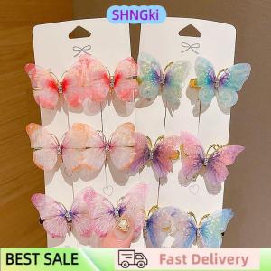 SHNGki Random Colorful Butterfly Hairpins Girl Hair Clips Barrettes Women Sweet Hair Ornament Rainbow Headwear Fashion Hair Accessories