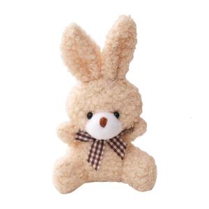 Plush Bunny Dolls KeyChain Ornament Little Rabbit with Hanging-Hook for Bag Purse Tote Backpack Stuffed Doll Keyring