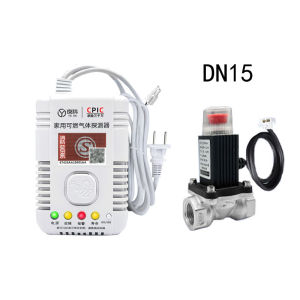 Household LPG Natural Gas Leak Detector Alarm With Solenoid Cut‑off Valve Auto Close Gas Valve