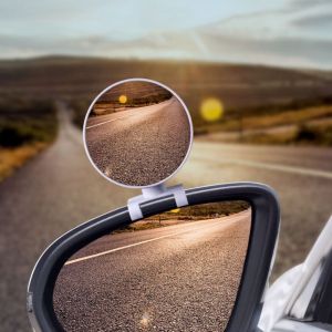 MING1996 กลมกลมๆ กระจกมองหลังเสริมทรงกลม เอบีเอสเอบีเอส 360องศา กระจกนูนมุมกว้าง กระจกโซนตาบอดล้อหน้า มุมกว้างกว้าง กระจกมองหลังหมุนได้360องศา อุปกรณ์เสริมเพื่อความปลอดภัยในรถยนต์