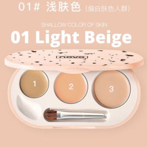 NOVO 3 Color Concealer Palette With Brush Waterproof Makeup Matte Foundation