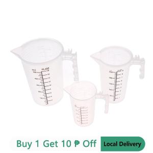 100 250 500ML Measuring Cups Jug Clear Baking Kitchen Flour Water with cover Sc