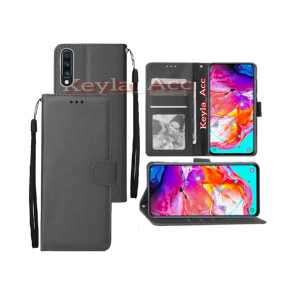 CASE DOMPET FOR SAMSUNG GALAXY A70 FLIP COVER LEATHER PREMIUM CASING  SARUNG BUKU HP