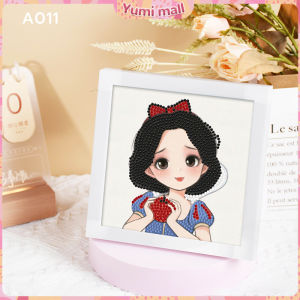 Yumi ครอสติสคริสตัล สติกเกอร์เพชร ของเล่นฝึกสมาธิเด็ก สติ๊กเกอร์ พร้อมกรอบรูป Diamond Painting