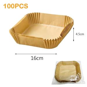 100pcs 16/20CM Air fryer paper Liners Disposable Paper LinerNon Stick Basket Liners Baking Paper Water proof