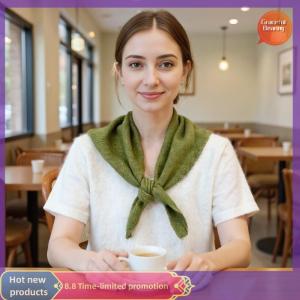 Graceful Korean Style Wool Knitted Triangular Scarf Women Headscarf Knitted Scarf Multi-functional Warm Knitted Scarf