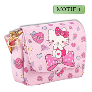 Tas Slempang Anak Perempuan Bag Selempang Resleting Jinjing Karakte Kuromi Cinnamoroll Hello Kitty Melody Bahan PU