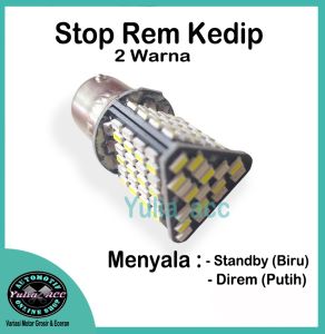 Lampu Stop Rem LED Kedip Diam 2 Warna 12v DC Universal Motor