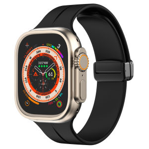 Magnetic Strap compatible with Apple Watch 10 Band Ultra 2 49mm Original Silicone Bracelet for iWatch Series Ultra 10 9 8 7 6 5 4 SE 2 1 46mm 41mm 45mm 44mm 40mm 42mm 38mm